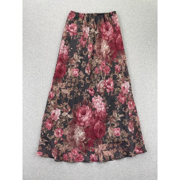 90s VTG Fairy Grunge Whimsigoth 2-pc Maxi Skirt Set 8 Pink Floral Asymmetric - Picture 8 of 16